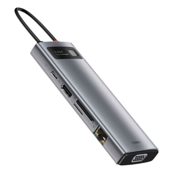 Baseus Gleam USB-C Docking Station με HDMI 4K PD Ethernet και συνδεση 2 Οθονών Γκρι (CAHUB-CU0G) (BASCAHUB-CU0G) - SCAX