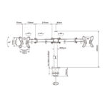 Βάση για 2 οθόνες 13-27" UDT-C024 Cabletech - Image 2