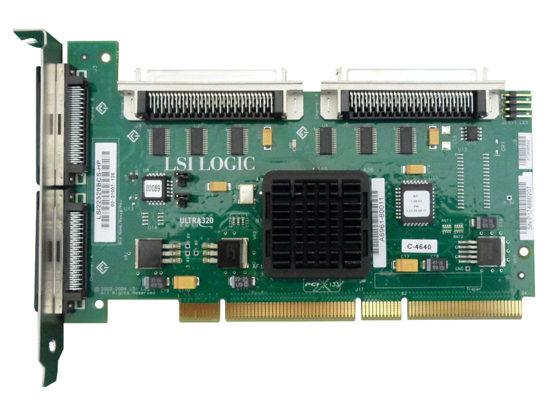 LSI LOGIC HP DUAL CHANNEL PCI-X ULTRA320 SCSI CARD Refurbished