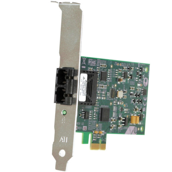 NIC 100MB ALLIED TELESIS OPTICAL SC DUAL PORT PCI-E LP Refurbished
