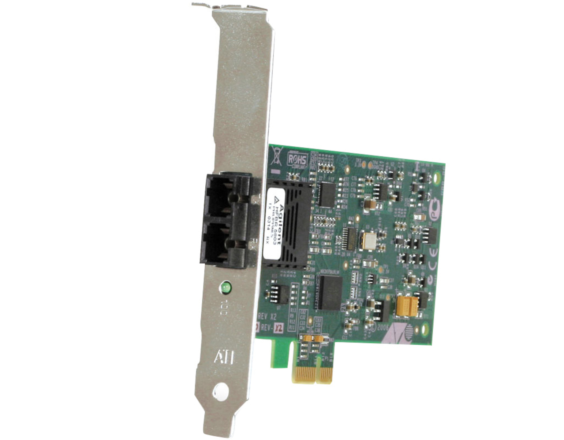 NIC 100MB ALLIED TELESIS OPTICAL SC DUAL PORT PCI-E LP Refurbished