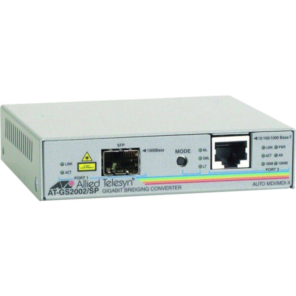 MEDIA CONVERTER ETH RJ45 TO SFP ALLIED TELESIS AT-GS2002/SP Refurbished