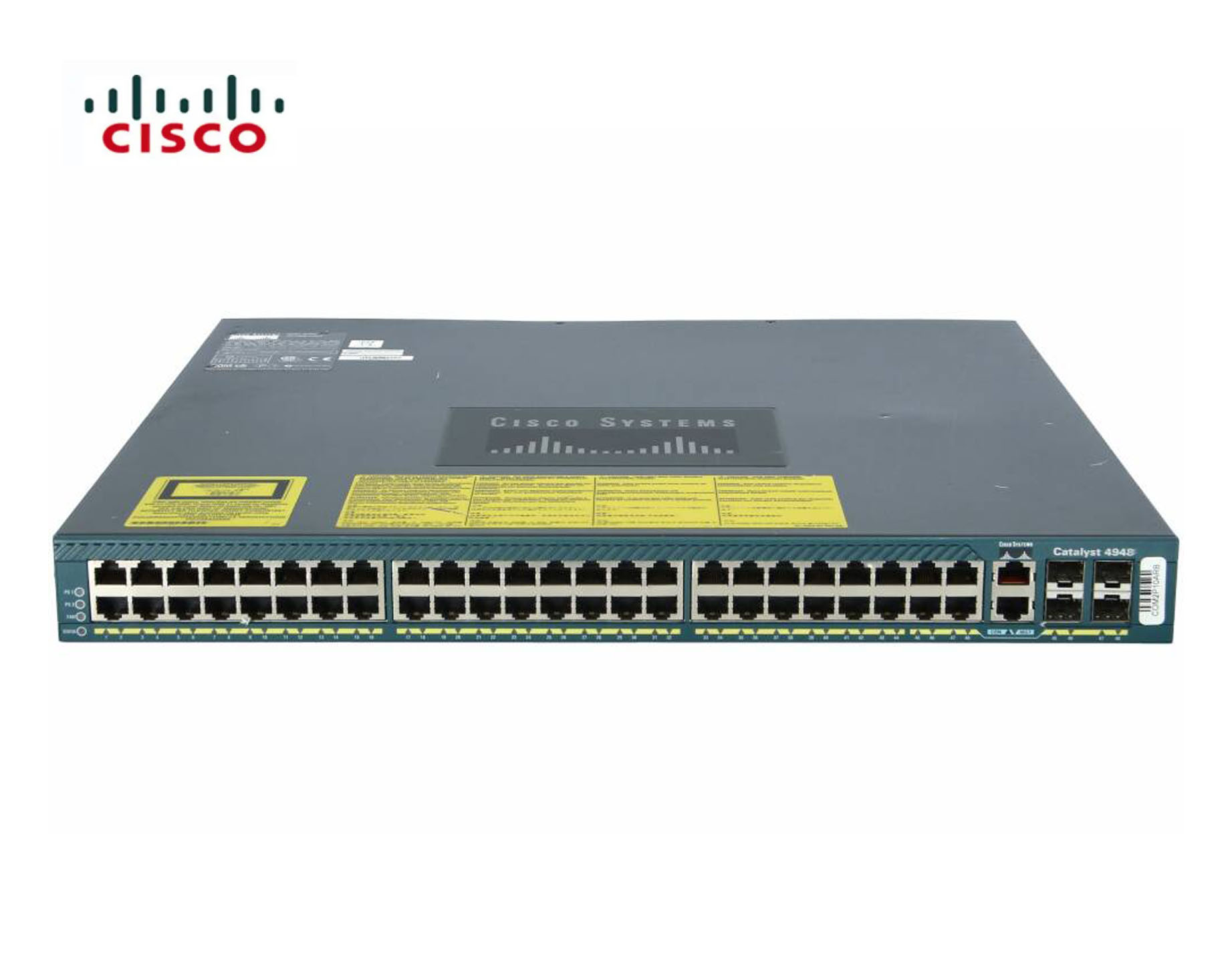 SWITCH ETH 48P 1GB CISCO WS-C4948 4XSFP 2XPSU NO RACKMOUNT KIT Refurbished