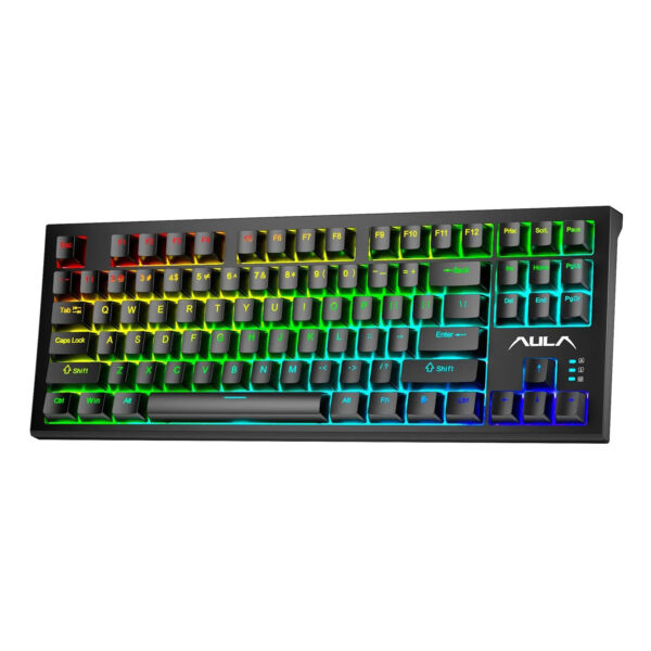 KEYBOARD AULA F3032 MECHANICAL RGB BLACK USB US-GR NEW Refurbished
