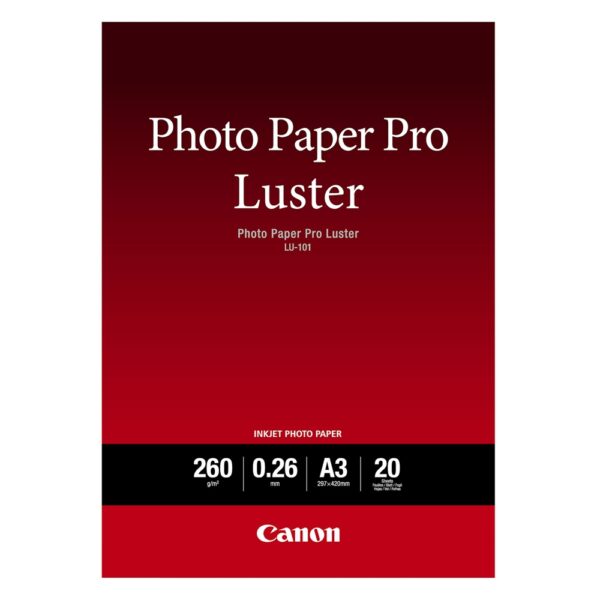 Canon Φωτογραφικό Χαρτί Pro Luster A3 Semi Glossy 260g/m² 20 Φύλλα (6211B007) (CAN-LU101A3) - SCAX