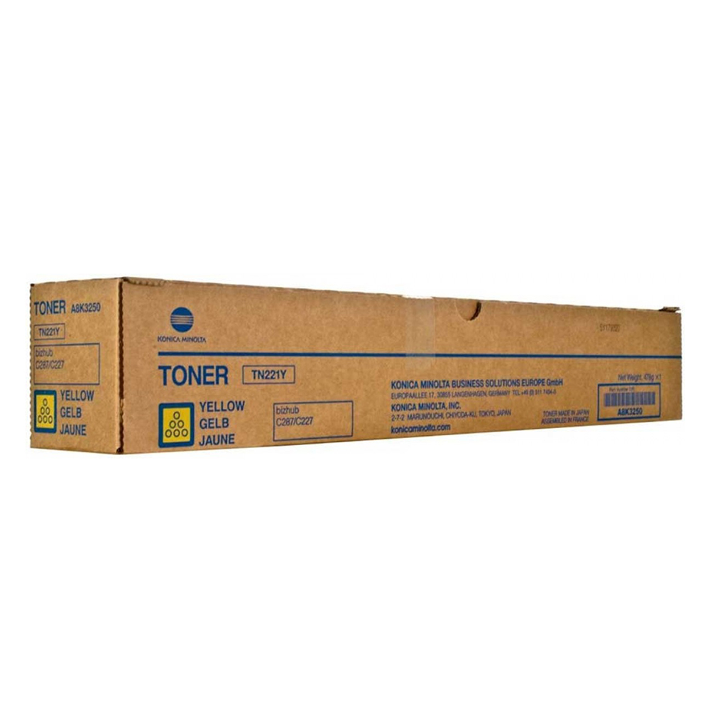 KONICA MINOLTA BIZHUB C227/287 TONER YELLOW (A8K3250) (MINTN221Y) - SCAX KONICA MINOLTA BIZHUB C227/287 TONER YELLOW (A8K3250) (MINTN221Y) - SCAX