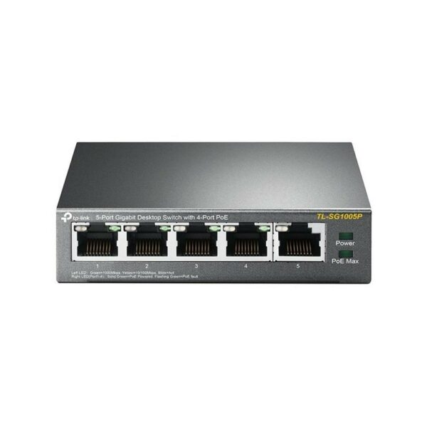 TP-LINK 5-Port Gigabit Desktop Switch with 4-Port PoE V2 (TL-SG1005P) (TPTL-SG1005P) - SCAX