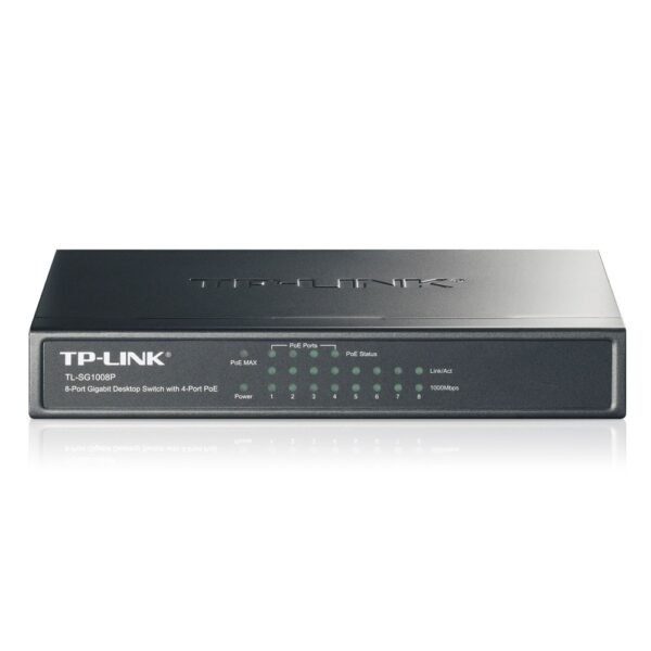 TP-LINK Switch 10/100/1000 Mbps 8 Ports V6 (TL-SG1008P) (TPTL-SG1008P) - SCAX