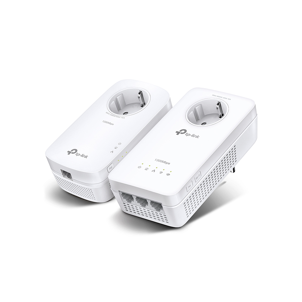 TP-LINK Powerline AV1300 Gigabit Passthrough Starter Wi-Fi Kit (TL-WPA8631P KIT) (TPTL-WPA8631PKIT) - SCAX TP-LINK Powerline AV1300 Gigabit Passthrough Starter Wi-Fi Kit (TL-WPA8631P KIT) (TPTL-WPA8631PKIT) - SCAX