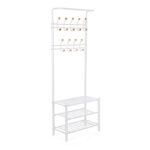 Μεταλλικό Έπιπλο Εισόδου με 3 Ράφια και 9 Κρεμάστρες 68.8 x 35.2 x 187 cm Χρώματος Λευκό Songmics (HSR04W) (SNGHSR04W) - SCAX