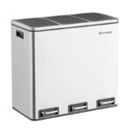 Μεταλλικός Τριπλός Κάδος Απορριμμάτων από Ανοξείδωτο Ατσάλι με 3 Πεντάλ και Σύστημα Soft-Close 54 Ltt Songmics (LTB54NL) (SNGLTB54NL) - SCAX