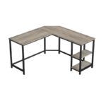 Μεταλλικό Γωνιακό Γραφείο με Θέση για Υπολογιστή 138 x 138 x 75 cm Vasagle (LWD72X) (VASLWD72X) - SCAX