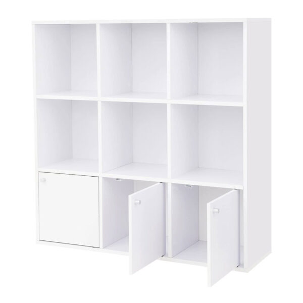 Ξύλινη Βιβλιοθήκη με 6 Ράφια και 3 Ντουλάπια 97.5 x 29 x 97.5 cm  Vasagle (LBC33WT) (VASLBC33WT) - SCAX