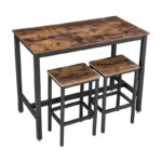 Σετ Μεταλλικό Ορθογώνιο Τραπέζι - Bar 120 x 60 x 90 cm με 2 Σκαμπό  Vasagle (LBT15X) (VASLBT15X) - SCAX