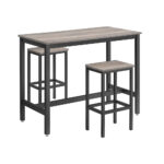 Vasagle Bar Table Set with 2 Stools (LBT015B02) (VASLBT015B02) - SCAX