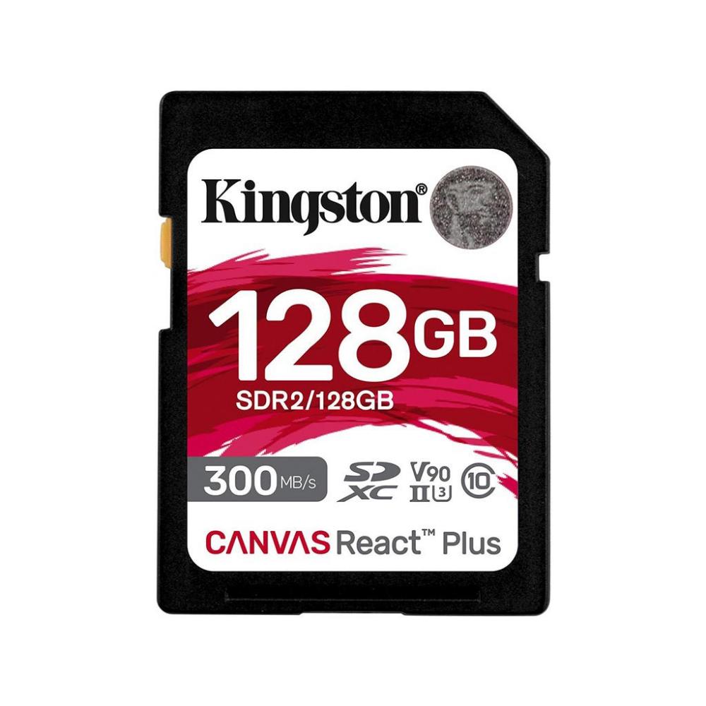 Kingston Canvas React Plus SDXC 128GB Class 10 U3 V90 UHS-II (SDR2/128GB) (KINSDR2-128GB) - SCAX Kingston Canvas React Plus SDXC 128GB Class 10 U3 V90 UHS-II (SDR2/128GB) (KINSDR2-128GB) - SCAX