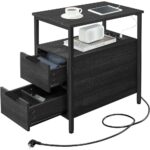 Vasagle Κομοδίνο Ξύλινο Anthracite Grey 35x60x61cm (LET325B22) (VASLET325B22) - SCAX