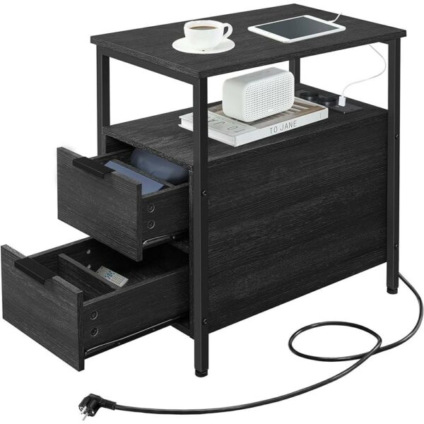 Vasagle Κομοδίνο Ξύλινο Anthracite Grey 35x60x61cm (LET325B22) (VASLET325B22) - SCAX