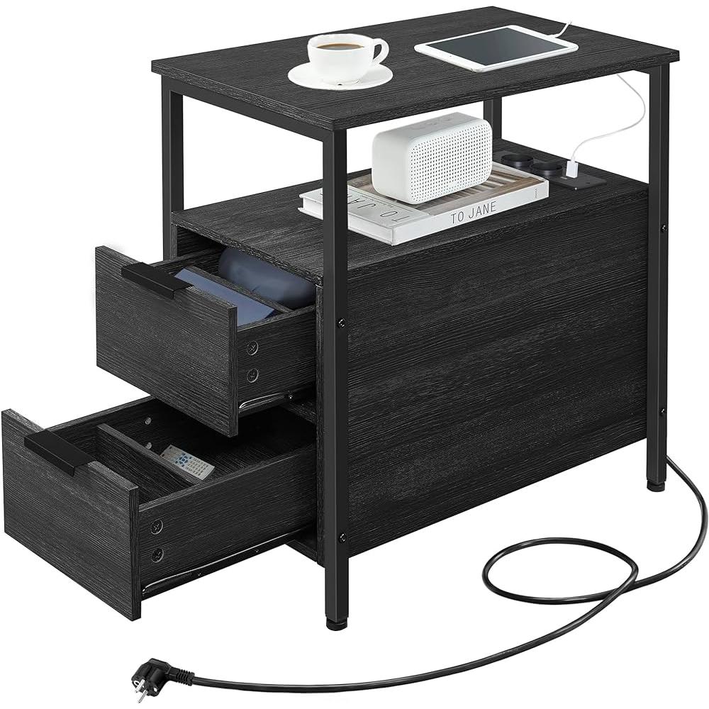 Vasagle Κομοδίνο Ξύλινο Anthracite Grey 35x60x61cm (LET325B22) (VASLET325B22) - SCAX Vasagle Κομοδίνο Ξύλινο Anthracite Grey 35x60x61cm (LET325B22) (VASLET325B22) - SCAX