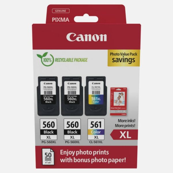 Canon Μελάνι Inkjet PG-560XLx2/CL-561XL Ph.Val.Pk (3712C012) (CANCL-561XLPMP) - SCAX