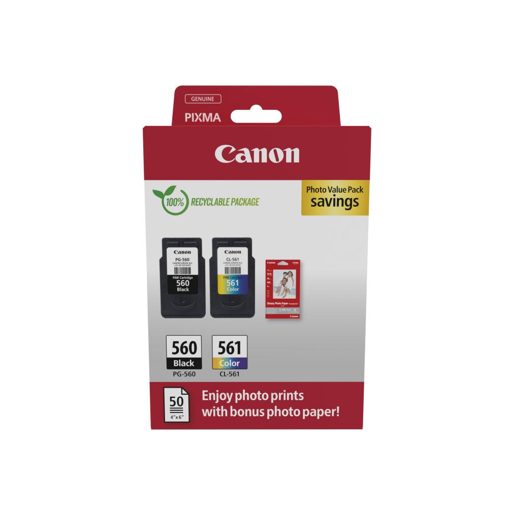 Canon Μελάνι Inkjet PG-560/CL-561 Ph. Value Pack (3713C008) (CANCL-561MP) - SCAX Canon Μελάνι Inkjet PG-560/CL-561 Ph. Value Pack (3713C008) (CANCL-561MP) - SCAX