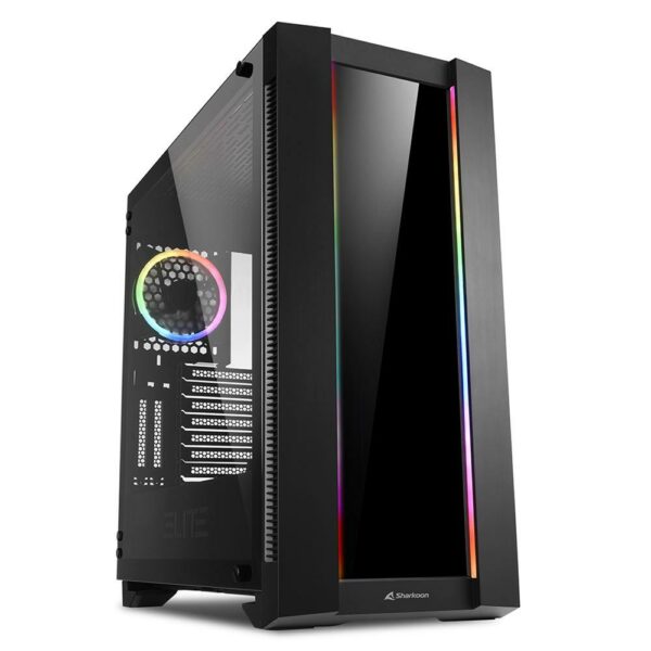 Sharkoon Elite Shark CA200G Gaming Midi Tower Κουτί Υπολογιστή με Πλαϊνό Παράθυρο και RGB Φωτισμό Μαύρο (ELCA200G) (SHRELCA200G) - SCAX
