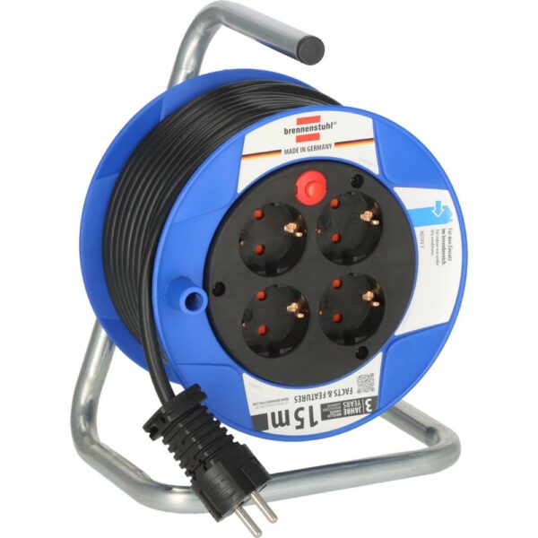 Brennenstuhl Garant Compact Μπαλαντέζα 4 Θέσεων με Καλώδιο 15m/ H05VV-F/ 3G1