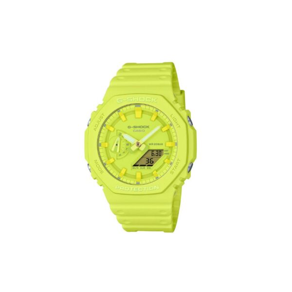 Casio Αναλογικό/Ψηφιακό Ρολόι Χρονογράφος Μπαταρίας με Κίτρινο Καουτσούκ Λουράκι (GA-2100-9A9ER) (CASGA-2100-9A9ER) - SCAX