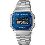 Casio Vintage Iconic Ψηφιακό Ρολόι Αυτόματο με Ασημί Μεταλλικό Μπρασελέ (A168WEM-2BEF) (CASA168WEM-2BEF) - SCAX