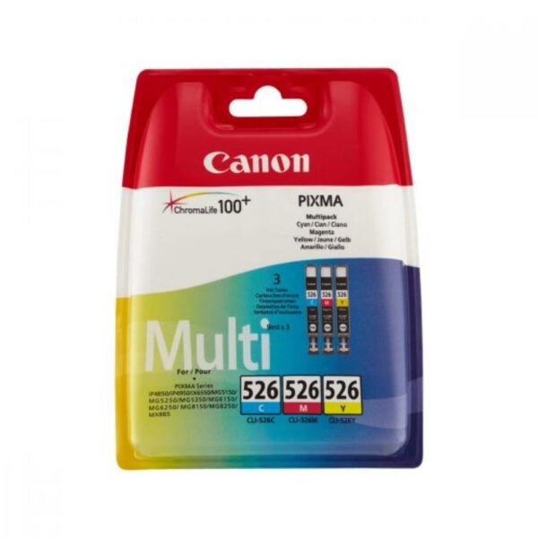 Canon Μελάνι Inkjet CLI-526 CMY 3 Pack Carton Pack (4541B018) (CANCLI-526MPCP) - SCAX