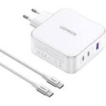 Ugreen Charger 15339 Nexode 2xUSB-C USB-A 3.0 PD3.0 QC4.0 GaN 140W white (15339) (UGR15339) - SCAX