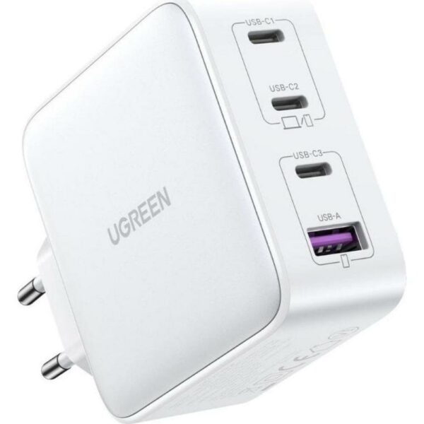 Ugreen Charger 15337 Nexode 3xUSB-C USB-A 3.0 PD3.0 QC4.0 GaN 100W white (15337) (UGR15337) - SCAX