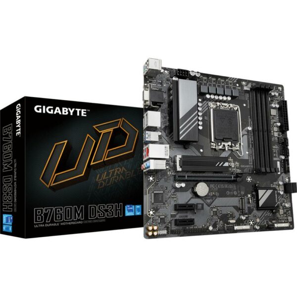 Gigabyte B760M DS3H DDR4 motherboard Intel B760 LGA 1700 micro ATX GIG (B760M DS3H DDR4) (GIGB760MDS3HDDR4) - SCAX