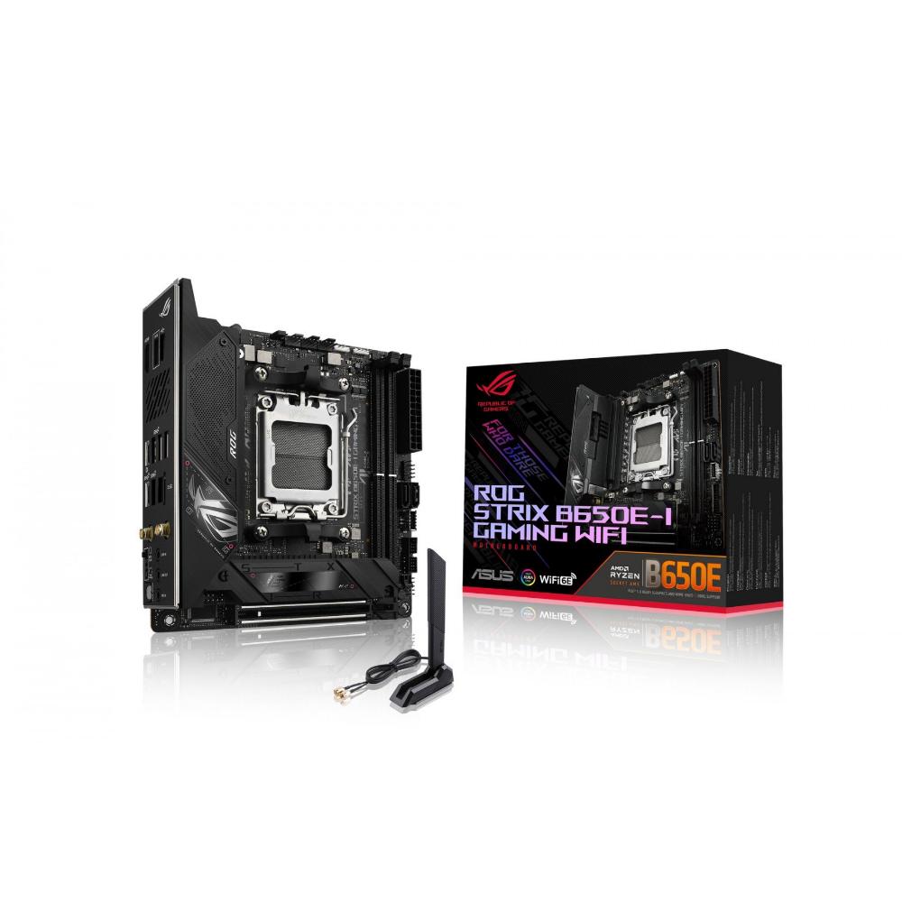ASUS ROG STRIX B650E-I GAMING WIFI AMD B650 Socket AM5 mini ITX (90MB1BI0-M0EAY0) (ASU90MB1BI0-M0EAY0) - SCAX ASUS ROG STRIX B650E-I GAMING WIFI AMD B650 Socket AM5 mini ITX (90MB1BI0-M0EAY0) (ASU90MB1BI0-M0EAY0) - SCAX