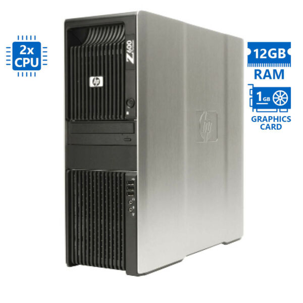 HP Z600 Tower Xeon 2x X5650(6-Cores)/12GB DDR3/500GB/Nvidia 1GB/DVD/7P Grade A Workstation Refurbish - SCAX