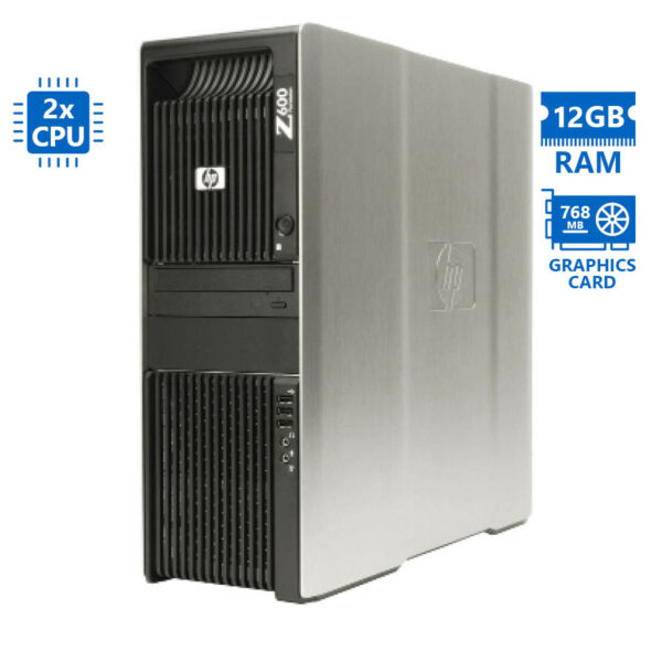 HP Z600 Tower Xeon 2x X5650(6-Cores)/12GB DDR3/500GB/Nvidia 768MB/DVD/7P Grade A Workstation Refurbi - SCAX