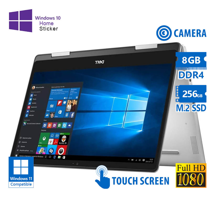 Dell Inspiron 5482 Hybrid (2 in 1) i5-8265U/14``FHD Touchscreen/8GB DDR4/256GB M.2 SSD/No ODD/Camera - SCAX