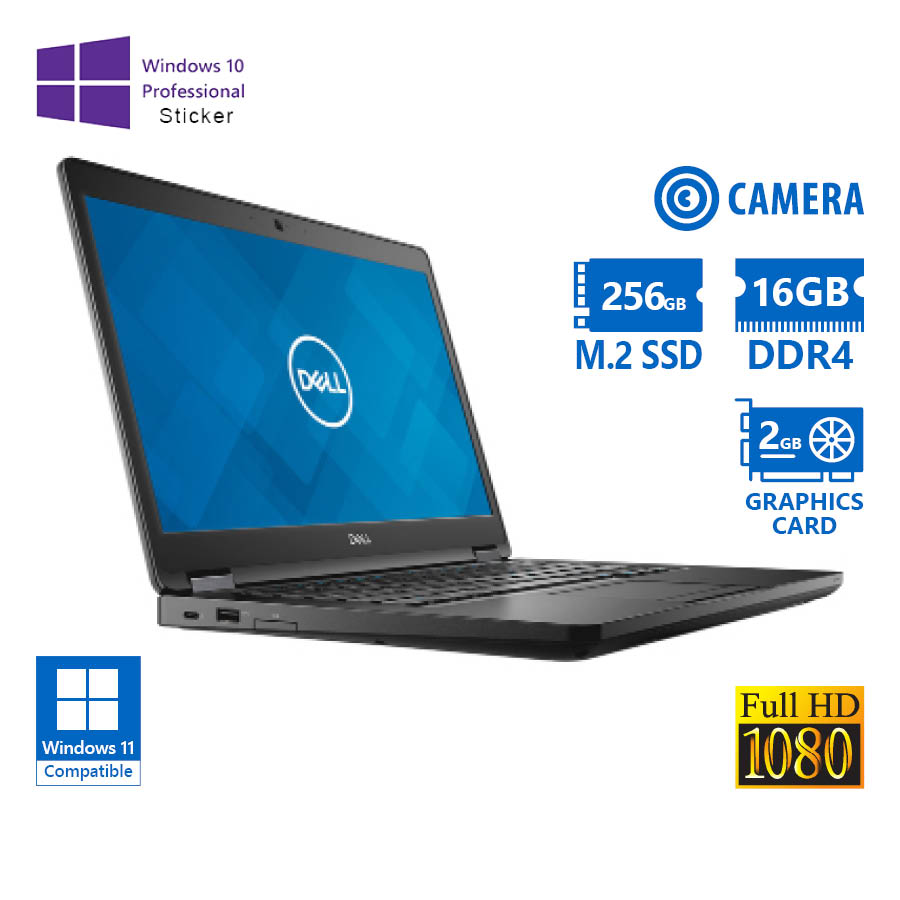 Dell Latitude 5490 i7-8650U/14``FHD/16GB DDR4/256GB M.2 SSD/No ODD/GeForce MX130 (2GB)/Camera/10P Gr - SCAX