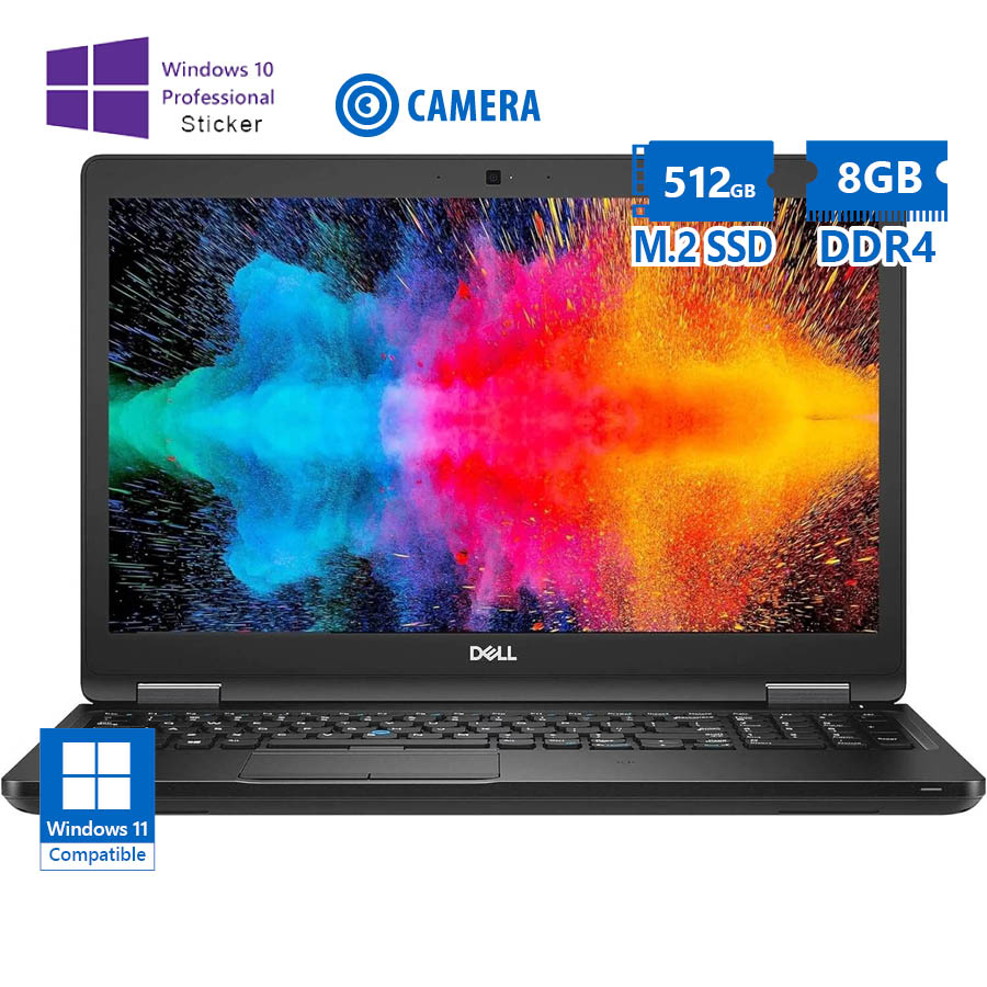 Dell (A-) Latitude 5590 i5-8250U/15.6”FHD/8GB DDR4/512GB M.2 SSD/No ODD/Camera/10P Grade A- Refurbis - SCAX