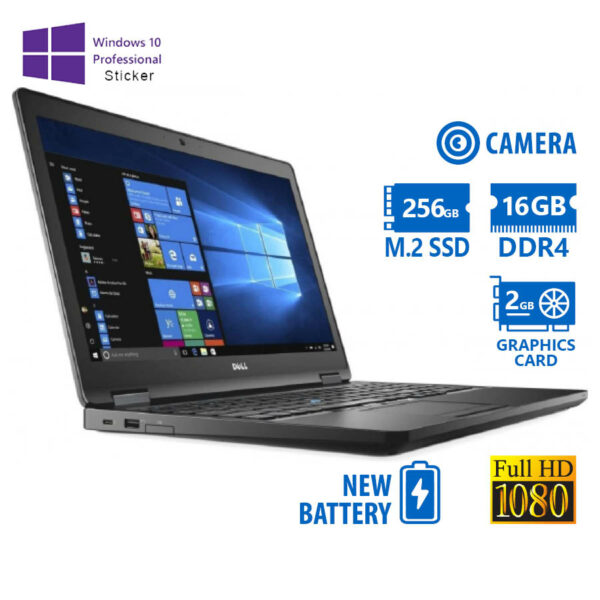 Dell Latitude 5580 i7-7820HQ/15.6``FHD/16GB DDR4/256GB M.2 SSD/No ODD/GeForce 940MX (2GB)/Camera/New - SCAX