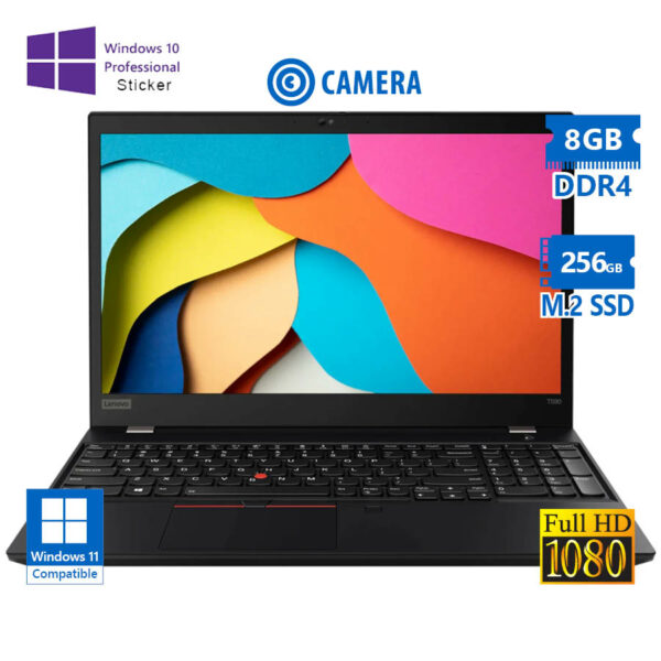 Lenovo ThinkPad T590 i5-8265U/15.6``FHD/8GB DDR4/256GB M.2 SSD/No ODD/Camera/10P Grade A Refurbished - SCAX