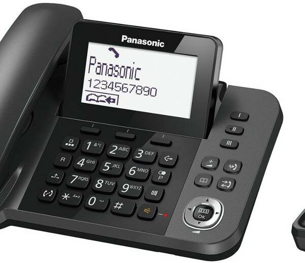 Σταθερό Ψηφιακό Τηλέφωνο Panasonic KX-TGF310EXM Μαύρο + Ασύρματο Ψηφιακό Τηλέφωνο με Υποδοχή Hands-Free στο Ασύρματο - SCAX