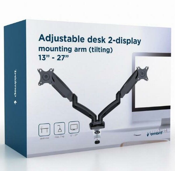 GEMBIRD MA-DA2-01 ΒΑΣΗ ΓΡΑΦΕΙΟΥ ΓΙΑ 2 ΟΘΟΝΕΣ - SCAX