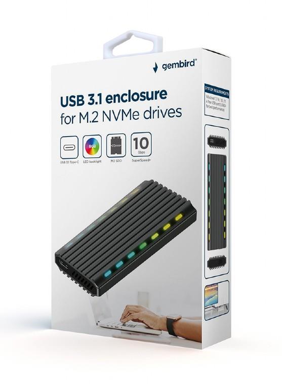 GEMBIRD U3C-03 ΘΗΚΗ ΓΙΑ SSD M.2 NVMe USB3 - SCAX