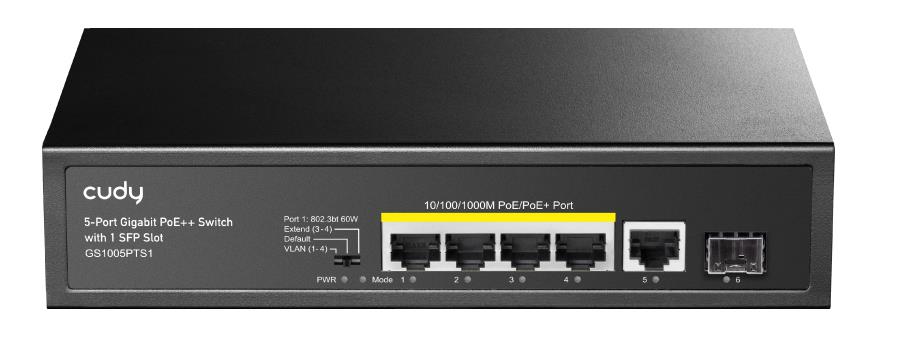 CUDY GS1005PTS1 5-PORT GIGABIT POE+ SWITCH WITH 1 SFP PORT 120W - SCAX CUDY GS1005PTS1 5-PORT GIGABIT POE+ SWITCH WITH 1 SFP PORT 120W - SCAX