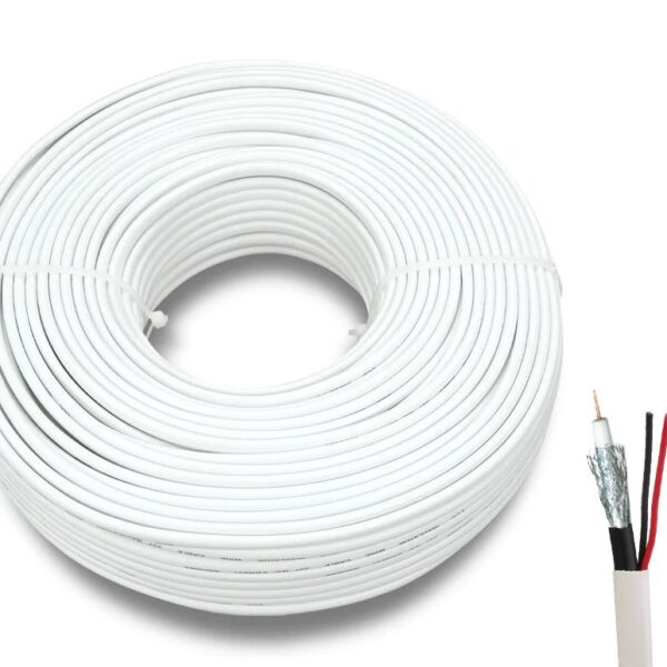 NG ΚΑΛΩΔΙΟ ΟΜΟΑΞΟΝΙΚΟ RG59 + ΤΡΟΦΟΔΟΣΙΑ  100m ΓΙΑ CCTV