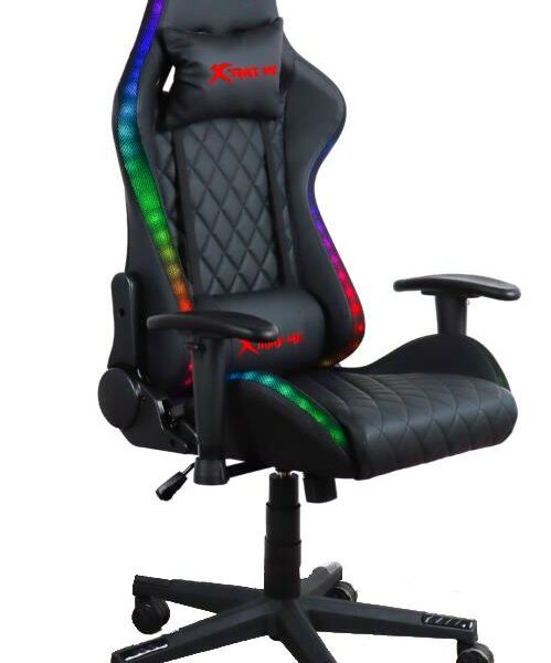XTRIKE-ME GC907 ΚΑΡΕΚΛΑ GAMING ΜΑΥΡH ΜΕ LED ΦΩΤΙΣΜΟ - SCAX