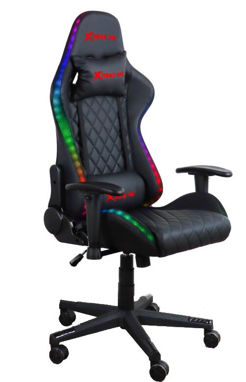 XTRIKE-ME GC907 ΚΑΡΕΚΛΑ GAMING ΜΑΥΡH ΜΕ LED ΦΩΤΙΣΜΟ - SCAX