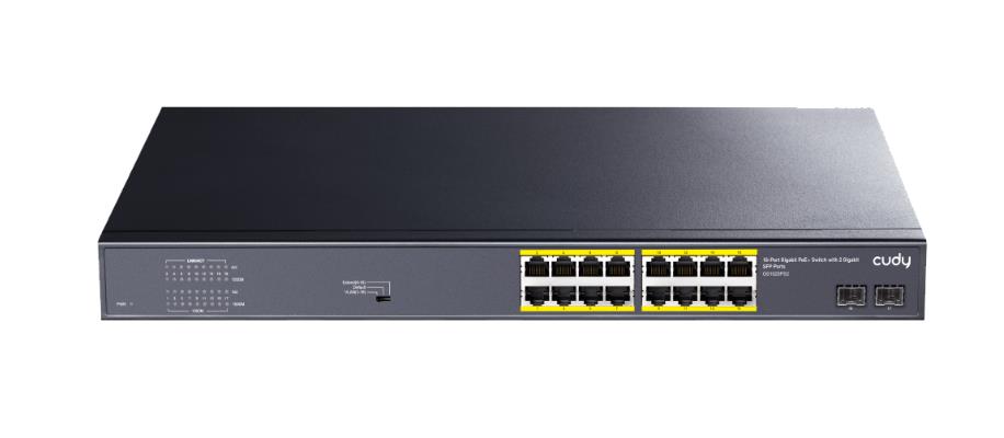 CUDY GS1020PS2 16 PORT + 2 GIGABIT SFP POE+ SWITCH