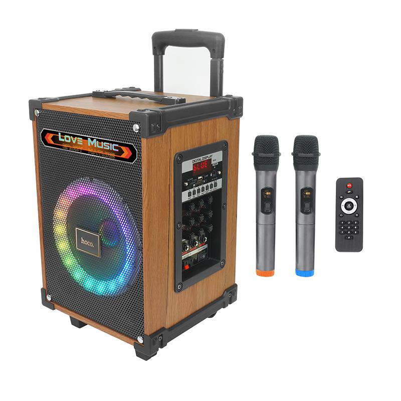 HOCO HA2 ΞΥΛΙΝΟ ΗΧΕΙΟ BLUETOOTH WAVE WIRELESS ΜΕ 2 ΑΣΥΡΜΑΤΑ ΜΙΚΡΟΦΩΝΑ